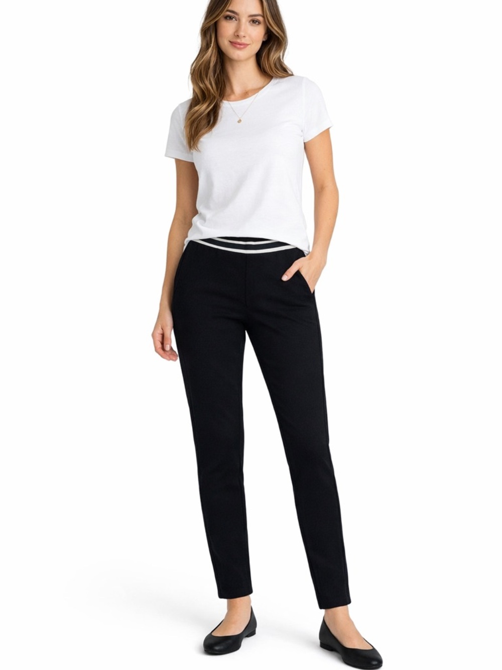 Akris Punto NWT Women's Flora Straight Leg Trousers with Stretch Black Size 6